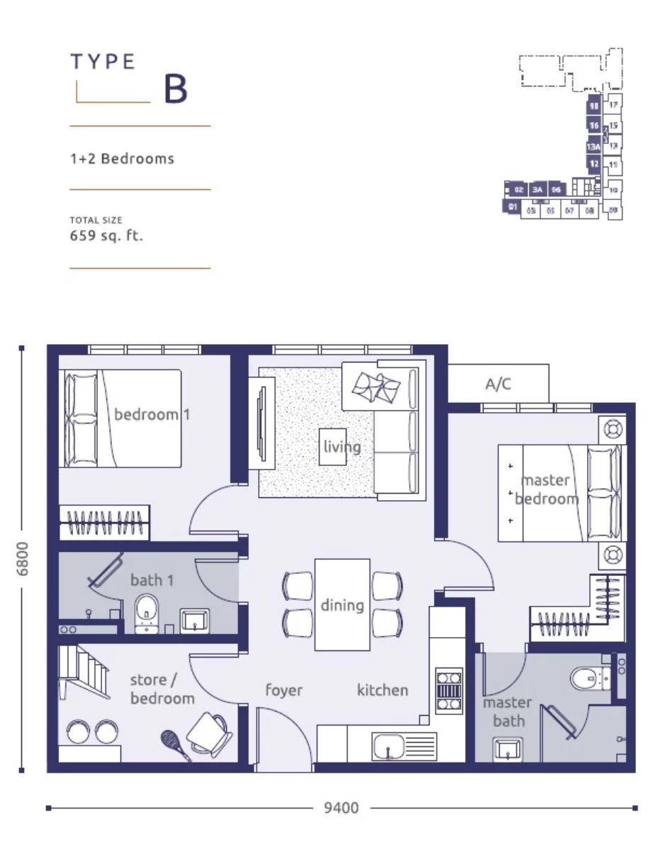 Meta-City-Floor-Plan-Type-B | New Launch Property | Condo - KL, PJ ...